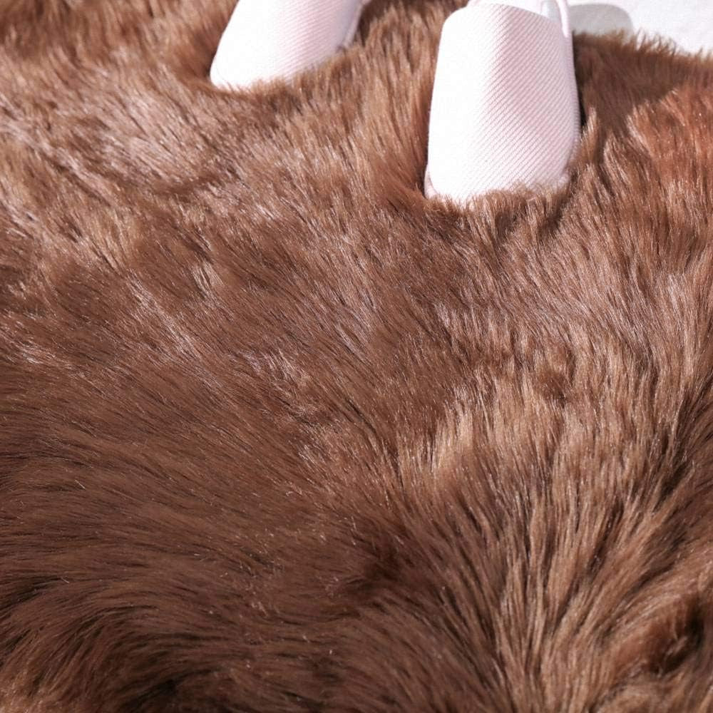 Fluffy Shaggy Soft Faux Sheepskin Fur Area Rugs Floor Mat Chair Sofa Cover beside Carpet for Bedroom Living Room, 2Ft X 3Ft, Brown